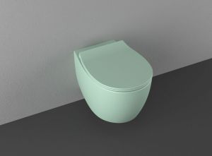 Подвесной унитаз Isvea Sentimenti Neo 10AR02010SV-2T безободковый крышка микролифт мятно-зелёный матовый