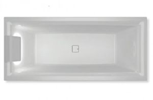 Акриловая ванна с подсветкой Riho Still Square LED Fall B100034005 170х75см светодиоды и подголовник слева заполнение через перелив белый