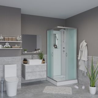 Душевая кабина Niagara NG-1101-14BKT 90x90см серебро/матовое