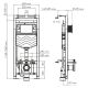 Система инсталляции для унитазов WasserKRAFT Alme 15TLT.010.ME.BN02 с кнопкой смыва