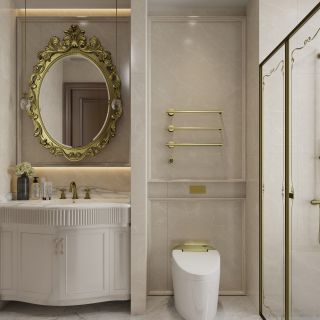 Полотенцесушитель электрический AQUAme AQM3143BG 50x52 см c терморегулятором золото брашированное