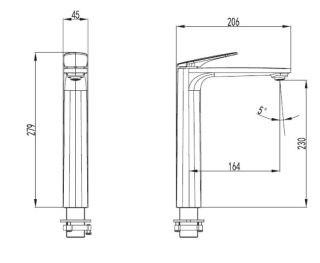 Смеситель для раковины AQUAme Imola AQM6714GM графит матовый