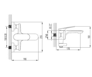 Смеситель для ванны AQUAme Imola AQM6712CR хром