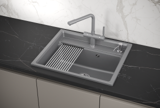 Мойка кухонная Granula Kitchen Space 6003, АЛЮМИНИУМ Мойка кухонная Granula Kitchen Space 6003, АЛЮМИНИУМ