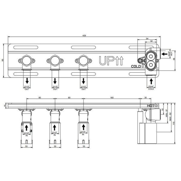Скрытая часть термостатического смесителя Gessi HI-FI 63023.031