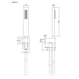 Душевая лейка AQUAme Savona AQM8712MB чёрный матовый