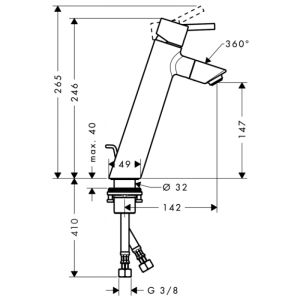 Смеситель Hansgrohe Тalis S2 32052000 для раковины с д/к