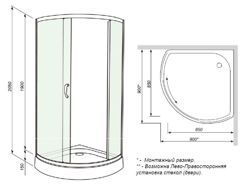 Душевой поддон Am.pm Move W78T-608-090W 90x90 (не страндартный радиус)