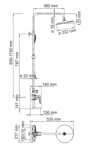 Wasserkraft A16601 Душевой комплект со смесителем для душа Wasserkraft A16601 Душевой комплект со смесителем для душа