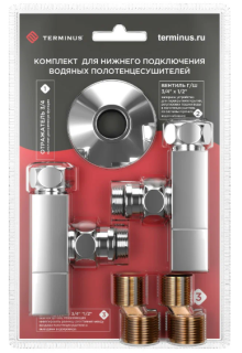 Terminus комплект вентиль угл 3/4х1/2 г/ш квадрат(2шт), эксцентрик(2шт), отражатель(2шт)