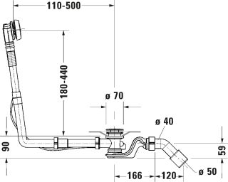 Слив-перелив для ванны Duravit 792208000001000 Хром Слив-перелив для ванны Duravit 792208000001000 Хром