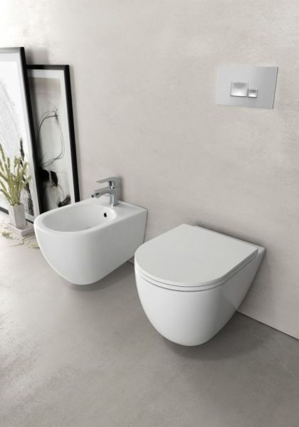 Подвесной унитаз Isvea Infinity 10NF02001SV безободковый крышка микролифт белый