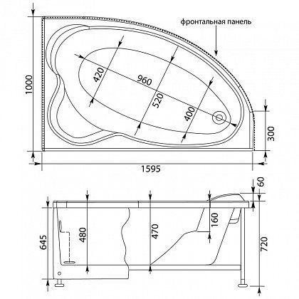 Панель фронтальная Aquanet Sarezo 160 R