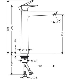 Смеситель Hansgrohe Talis E 240 71717700 для раковины без д/к