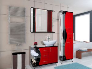 Зеркало с подсветкой Bellezza Рио 70см правое красный/черный 00000001213