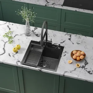 Кухонная мойка Roxenbath Snake 50 560220-50-BS графит текстурное покрытие