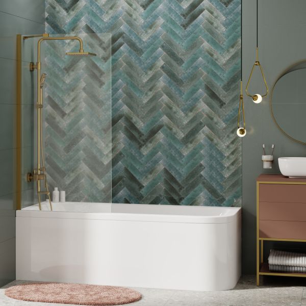 Шторка на ванну Wasserkraft Aisch 80x140см золото 55P01-80 Fixed Шторка на ванну Wasserkraft Aisch 80x140см золото 55P01-80 Fixed