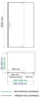 Душевой уголок Wasserkraft Aisch 100x90см золото 55P22 Душевой уголок Wasserkraft Aisch 100x90см золото 55P22