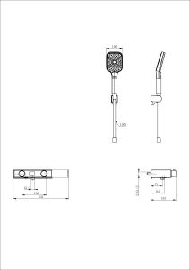 Смеситель для ванны с душем Wonzon & Woghand Shelf WW-B2551-BG с термостатом брашированное золото