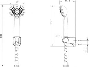 Душевая лейка Bravat Eco чёрный D288BM-RUS