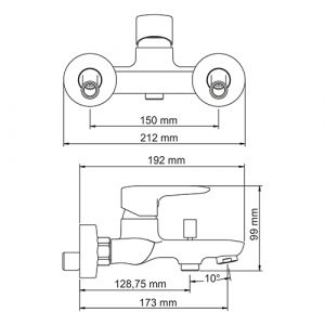 Wasserkraft Vils 5601 Смеситель для ванны с коротким изливом