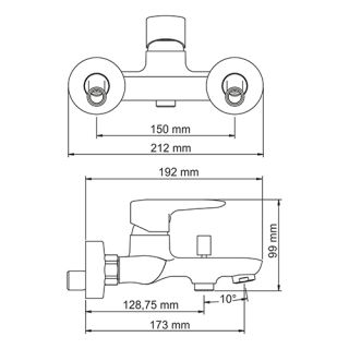 Wasserkraft Vils 5601 Смеситель для ванны с коротким изливом