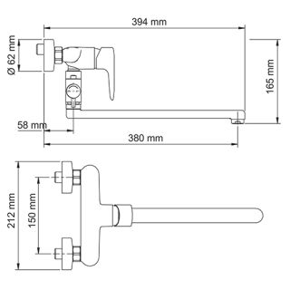 Wasserkraft Vils 5602L Смеситель для ванны с длинным поворотным изливом