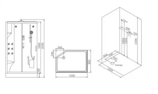 SSWW BU621 Душевая кабина 1200*800*2180 SSWW BU621 Душевая кабина 1200*800*2180