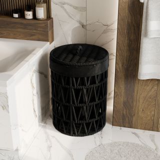 Корзина для белья WasserKRAFT Mosel WB-460-L чёрный матовый