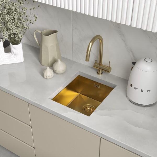 Мойка кухонная Reflexion Como 38-GD  RX2038GD брашированное золото