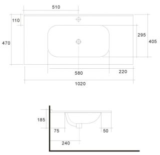 Раковина керамическая Art&Max 100см AM7110-100 Раковина керамическая Art&Max 100см AM7110-100