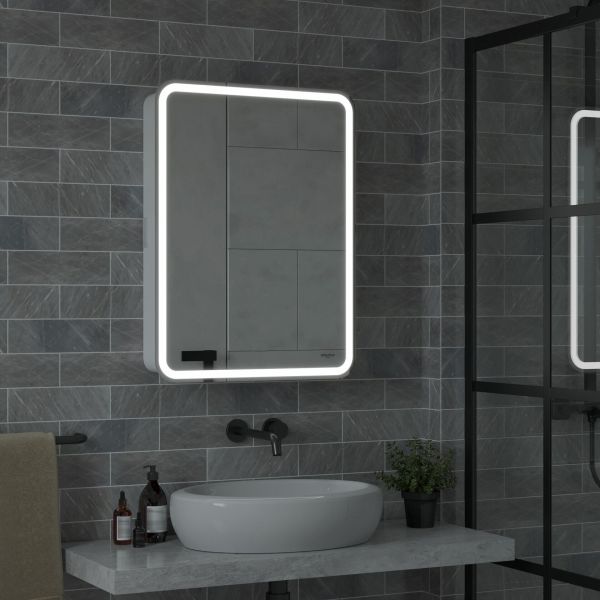 Зеркало-шкаф Reflexion Circle 55R RF2106SR с подсветкой 55х80