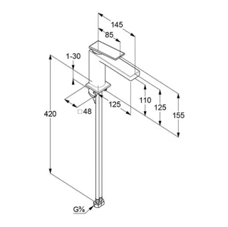 Смеситель для раковины Kludi Decus 542820575 хром