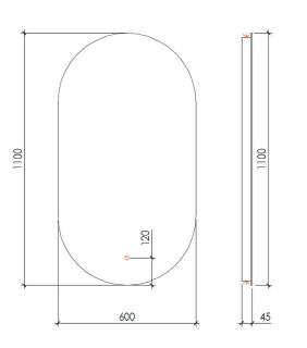 Зеркало Armadi Art овальное 110x60см, золото, с подсветкой