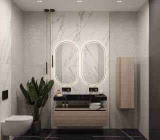 Зеркало Armadi Art овальное 110x60см, золото, с подсветкой