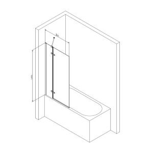 Шторка на ванну Am.Pm Tender W45BS-D3W5-140CT 140x80см хром