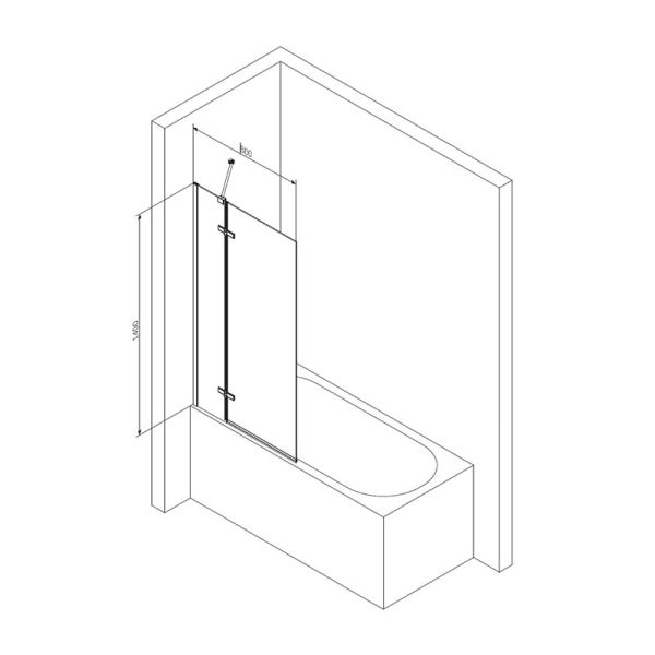 Шторка на ванну Am.Pm Tender W45BS-D3W5-140CT 140x80см хром