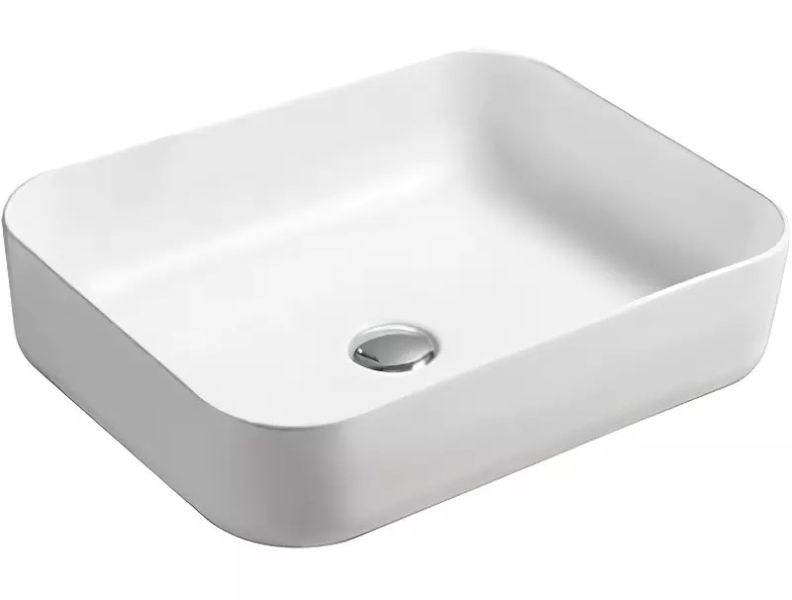 Раковина накладная SantiLine SL-1051MW 50см белый матовый