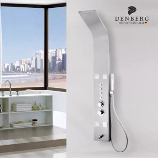 Душевая панель Denberg LT-201 с термостатом нержавеющая сталь