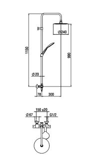 Душевая стойка Nobili Tea TE85330/60CR Душевая стойка Nobili Tea TE85330/60CR