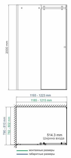 Душевой уголок Wasserkraft Vils 120x80см серебристый 56R06