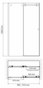 Душевая дверь Wasserkraft Vils 100см серебристый 56R12