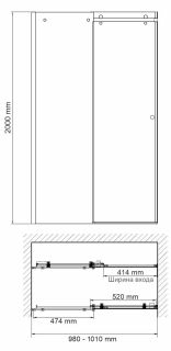 Душевая дверь Wasserkraft Vils 100см серебристый 56R12 Душевая дверь Wasserkraft Vils 100см серебристый 56R12