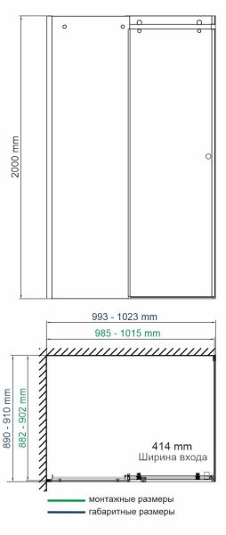 Душевой уголок Wasserkraft Vils 100x90см серебристый 56R22