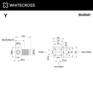 Встраиваемая часть смесителя на 1 потребитель Whitecross BU0041
