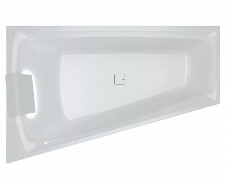Акриловая ванна с подсветкой Riho Still Smart LED B101003005 R 170х110см светодиоды и подголовник слева белый