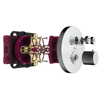 Встраиваемый смеситель-термостат на 2 источника AQUAme AQM8802CR хром