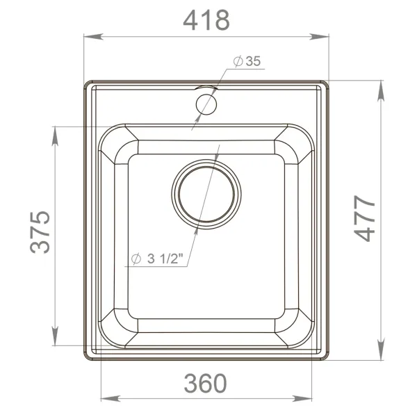 Мойка кухонная Reflexion Quadra 43-BE RF0243BE бежевый