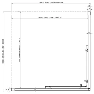 Душевая дверь Ravak Blix Slim BLSRV2K-80 X1XM40300Z1 80 см профиль чёрный стекло Transparent