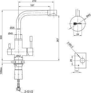 Смеситель для кухни Lemark Expert LM5061G с подключением к фильтру питьевой воды золото